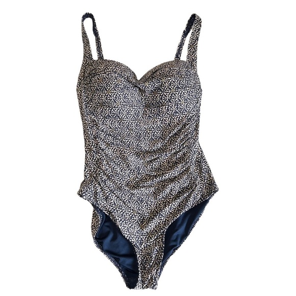 Niptuck Swim Joanna Nautical Foil Tummy Slimming One Piece Swim Suit - Picture 4 of 9